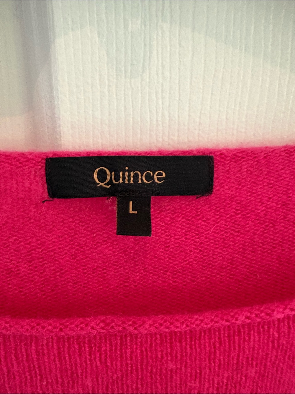 Quince Women's Hot Pink Cashmere Crewneck Sweater, L - Picture 2 of 9